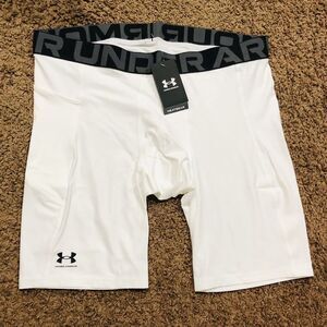 New Under Armour Mens HeatGear Compression‎ Shorts Baseball Base Layer White 3XL